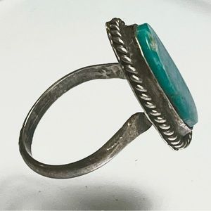 Royston Turquoise Shadowbox Navajo Old Pawn Sterling main image 1